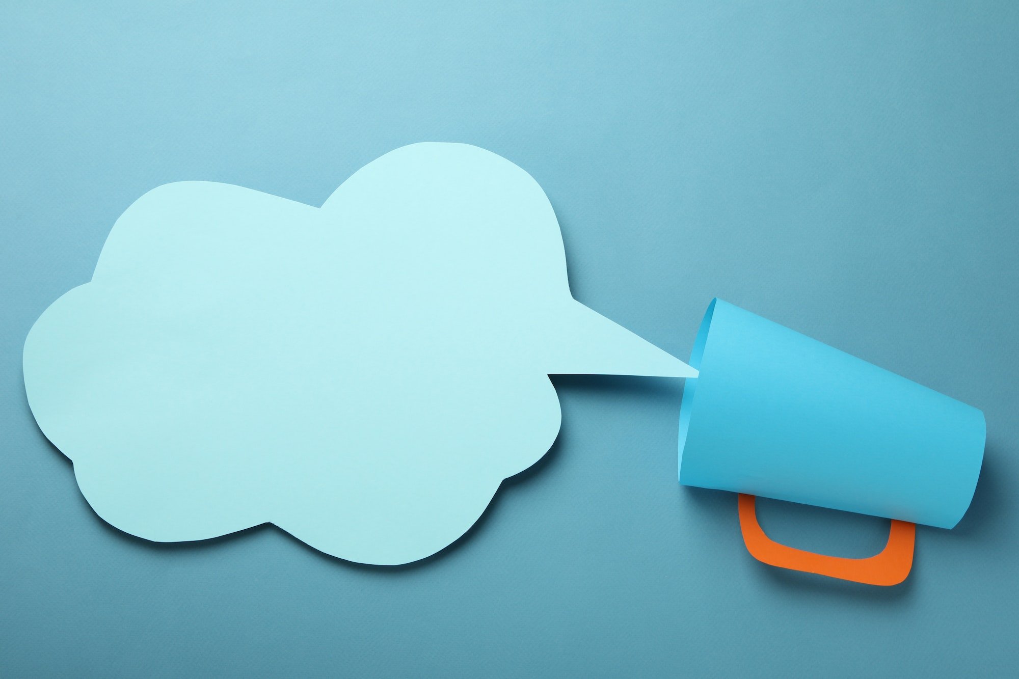 Concept of important announcement with decorative megaphone